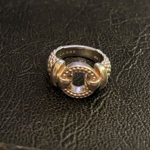Lagos Caviar Sterling silver Enso Ring size 7